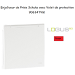 Enjoliveur pour Prise de courant schuko avec volet de protection Logus 90634TVM Rouge