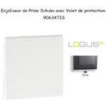Enjoliveur pour Prise de courant schuko avec volet de protection Logus 90634TIS Gris