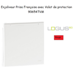 Enjoliveur pour Prise de courant française avec volet de protection Logus 90654TVM Rouge