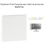 Enjoliveur pour Prise de courant française avec volet de protection Logus 90654TAL Alumine
