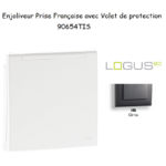 Enjoliveur pour Prise de courant française avec volet de protection Logus 90654TIS Gris