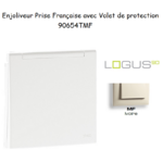 Enjoliveur pour Prise de courant française avec volet de protection Logus 90654TMF Ivoire