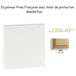 Enjoliveur pour Prise de courant française avec volet de protection Logus 90654TDU Doré