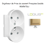 Enjoliveur pour Prise de courant française double avec protection Logus 90656TDU Doré