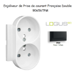 Enjoliveur pour Prise de courant française double avec protection Logus 90656TPM Noir MAT