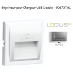 Enjoliveur pour double chargeur usb LOGUS 90673TAL Alumine