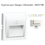 Enjoliveur pour double chargeur usb LOGUS 90673TBR Blanc
