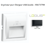 Enjoliveur pour double chargeur usb LOGUS 90673TPM Noir MAT
