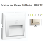 Enjoliveur pour double chargeur usb LOGUS 90673TPE Perle