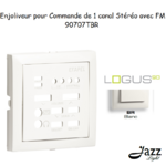 Enjoliveur pour commande de 1 canal stéréo avec FM logus90 90707TBR Blanc
