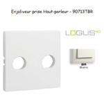 Enjoliveur pour prise de haut parleur avec terminaux à vis Logus 90713TBR Blanc