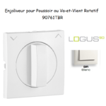 Enjoliveur pour va-et-vient et poussoir rotatif Logus 90761 TBR Blanc