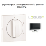 Enjoliveur pour Interrupteur rotatif 3 positions Logus 90765TPM Noir MAT