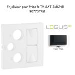 Enjoliveur Prise mixte R-TV-SAT-2xRJ45 Logus 90773TPM Noir MAT