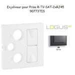 Enjoliveur Prise mixte R-TV-SAT-2xRJ45 Logus 90773TIS Gris