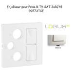 Enjoliveur Prise mixte R-TV-SAT-2xRJ45 Logus 90773TGE Glace