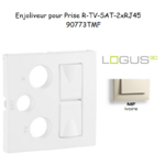 Enjoliveur Prise mixte R-TV-SAT-2xRJ45 Logus 90773TMF Ivoire