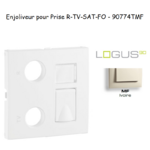 Enjoliveur Prise mixte R-TV-RJ45 Fibre Optique Logus 90774TMF Ivoire