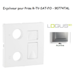 Enjoliveur Prise mixte R-TV-RJ45 Fibre Optique Logus 90774TAL Alumine