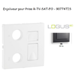 Enjoliveur Prise mixte R-TV-RJ45 Fibre Optique Logus 90774TIS Gris
