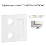 Enjoliveur Prise mixte R-TV-RJ45 Fibre Optique Logus 90774TGE Glace