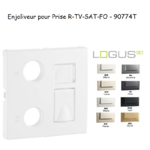 Enjoliveur Prise mixte R-TV-RJ45 Fibre Optique Logus 90774T