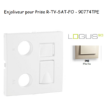 Enjoliveur Prise mixte R-TV-RJ45 Fibre Optique Logus 90774TPE Perle