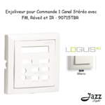 Enjoliveur pour commande de 1 canal stéréo avec FM Réveil et IR logus90 90715TBR Blanc