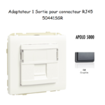 Adaptateur avec 1 module 1 sortie pour connecteur RJ45 Apolo 50441SGR Graphite