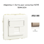 Adaptateur avec 1 module 1 sortie pour connecteur RJ45 Apolo 50441SCH Champagne