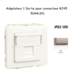 Adaptateur avec 1 module 1 sortie pour connecteur RJ45 Apolo 50441SPL Platine