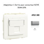 Adaptateur avec 1 module 1 sortie pour connecteur RJ45 Apolo 50441SPR Argent