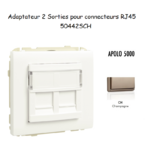 Adaptateur avec 1 module 2 sorties pour connecteurs RJ45 Apolo 50442SCH Champagne