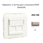 Adaptateur avec 1 module 2 sorties pour connecteurs RJ45 Apolo 50442SPL Platine