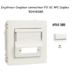 Enjoliveur Coupleur Connecteur fibre optique SC APC Duplex Apolo 50448SBR Blanc