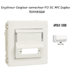 Enjoliveur Coupleur Connecteur fibre optique SC APC Duplex Apolo 50448SBM Blanc MAT