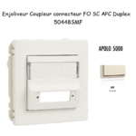 Enjoliveur Coupleur Connecteur fibre optique SC APC Duplex Apolo 50448SMF Ivoire