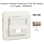 Enjoliveur Coupleur Connecteur fibre optique SC APC Simplex - LC Duplex Apolo 50449SCH Champagne