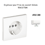 Enjoliveur pour prise de courant schuko APOLO5000 50632TBM Blanc MAT