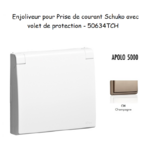 Enjoliveur pour prise de courant schuko avec volet de protection APOLO5000 50634TCH Champagne