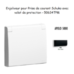 Enjoliveur pour prise de courant schuko avec volet de protection APOLO5000 50634TPM Noir MAT