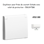 Enjoliveur pour prise de courant schuko avec volet de protection APOLO5000 50634TBM Blanc MAT