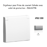 Enjoliveur pour prise de courant schuko avec volet de protection APOLO5000 50634TPR Argent