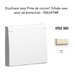 Enjoliveur pour prise de courant schuko avec volet de protection APOLO5000 50634TMF Ivoire