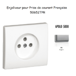Enjoliveur pour prise de courant française APOLO5000 50652TPR Argent