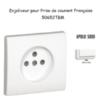 Enjoliveur pour prise de courant française APOLO5000 50652TBM Blanc MAT