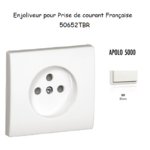 Enjoliveur pour prise de courant française APOLO5000 50652TBR Blanc