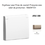 Enjoliveur pour prise de courant Française avec volet de protection APOLO5000 50654TCH Champagne
