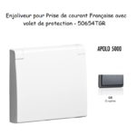 Enjoliveur pour prise de courant Française avec volet de protection APOLO5000 50654TGR Graphite