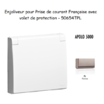 Enjoliveur pour prise de courant Française avec volet de protection APOLO5000 50654TPL Platine